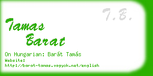 tamas barat business card